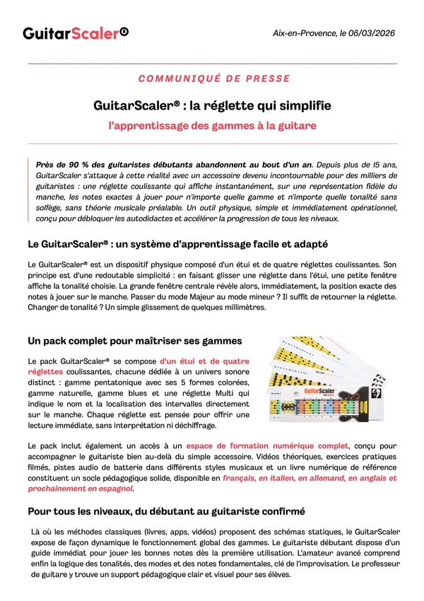 Communiqué de presse - FR